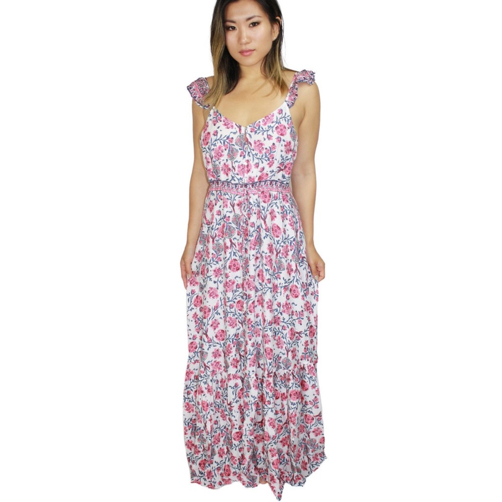 NWT Cotton Candy Gypsy Open Back Ruffle Maxi Dress M